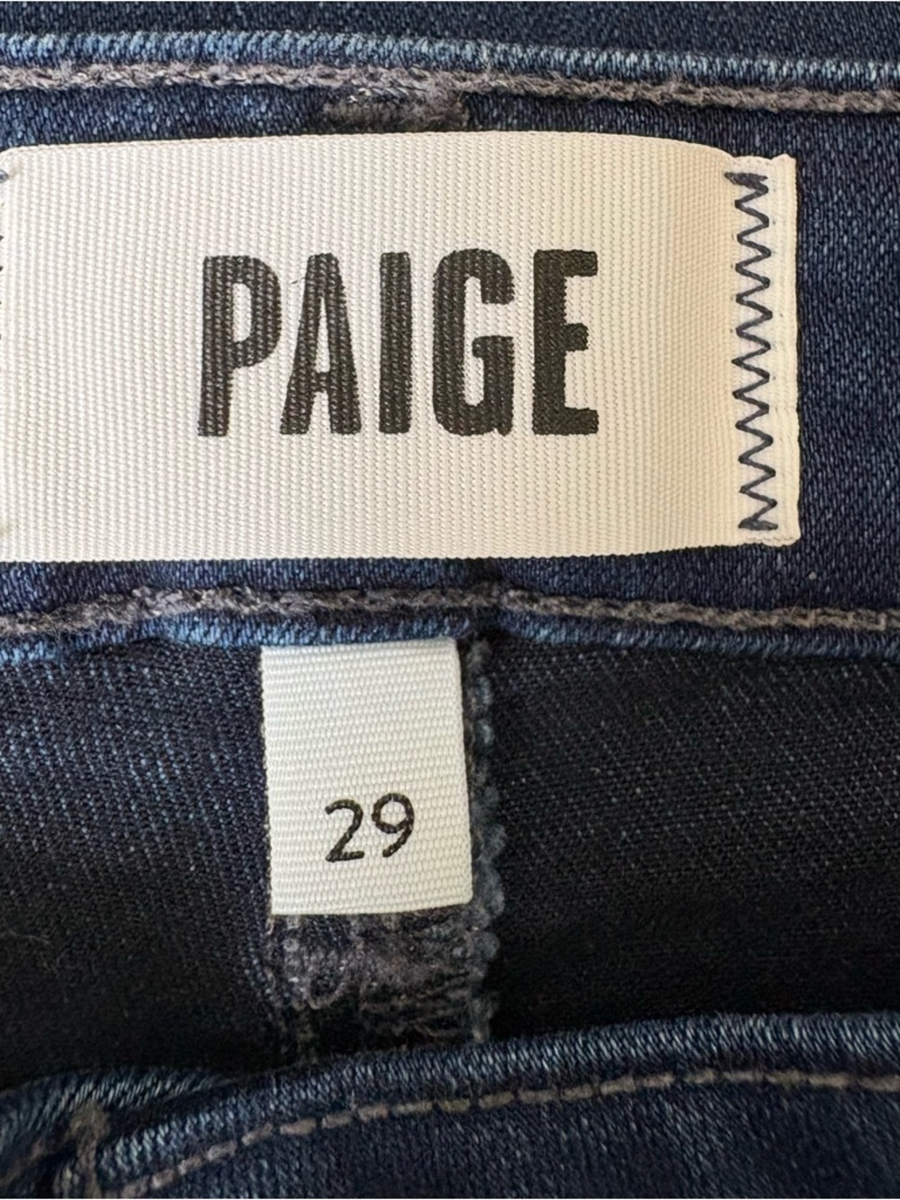 NWT PAIGE Lennie, Wide Leg Ankle, Dark Blue Denim Jeans - Picture 8 of 9